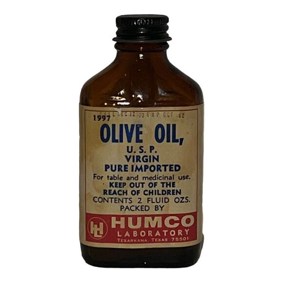 Humco Olive Oil Glass Bottle 1997 Vintage Kitchen Cooking Décor - Picture 1 of 6